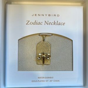 Jenny Bird Gold Rectangular Pendant Necklace, bnib